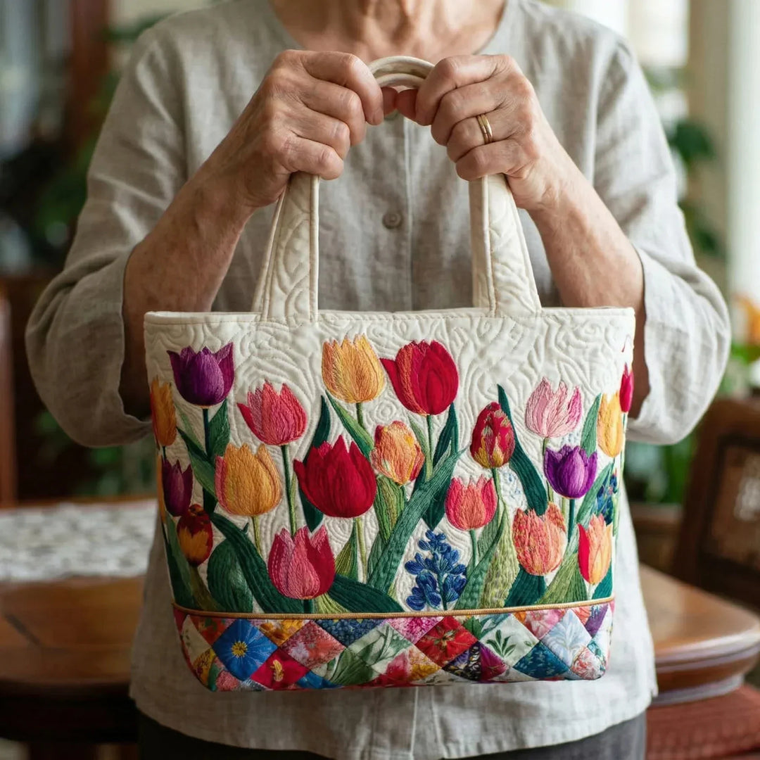 Bolso Acolchado - Jardín de Tulipanes